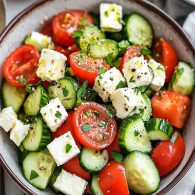 Refresh Your Day with Greek Cucumber Tomato Feta Salad 9 Greek Cucumber Tomato Feta Salad