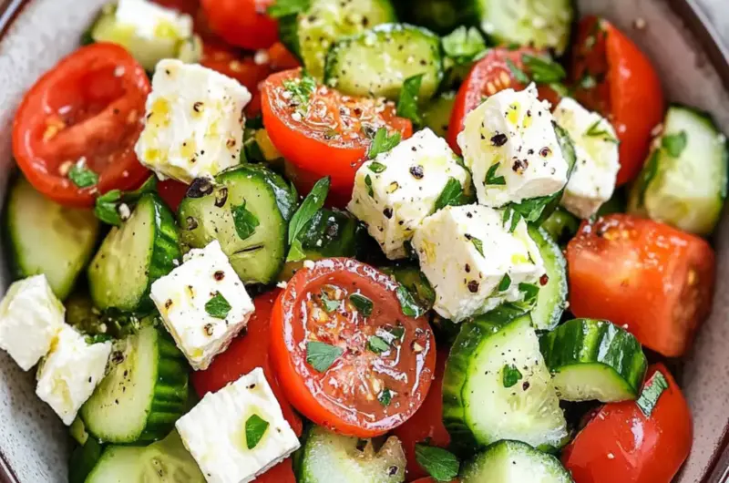Greek Cucumber Tomato Feta Salad