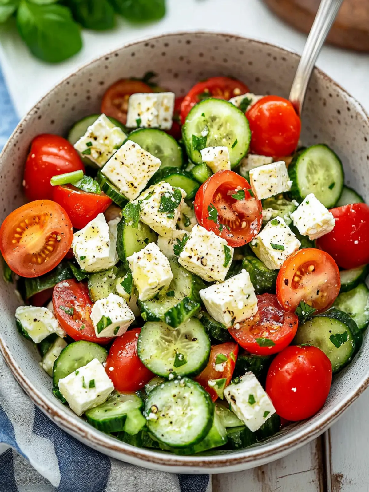 Refresh Your Day with Greek Cucumber Tomato Feta Salad 3 Greek Cucumber Tomato Feta Salad
