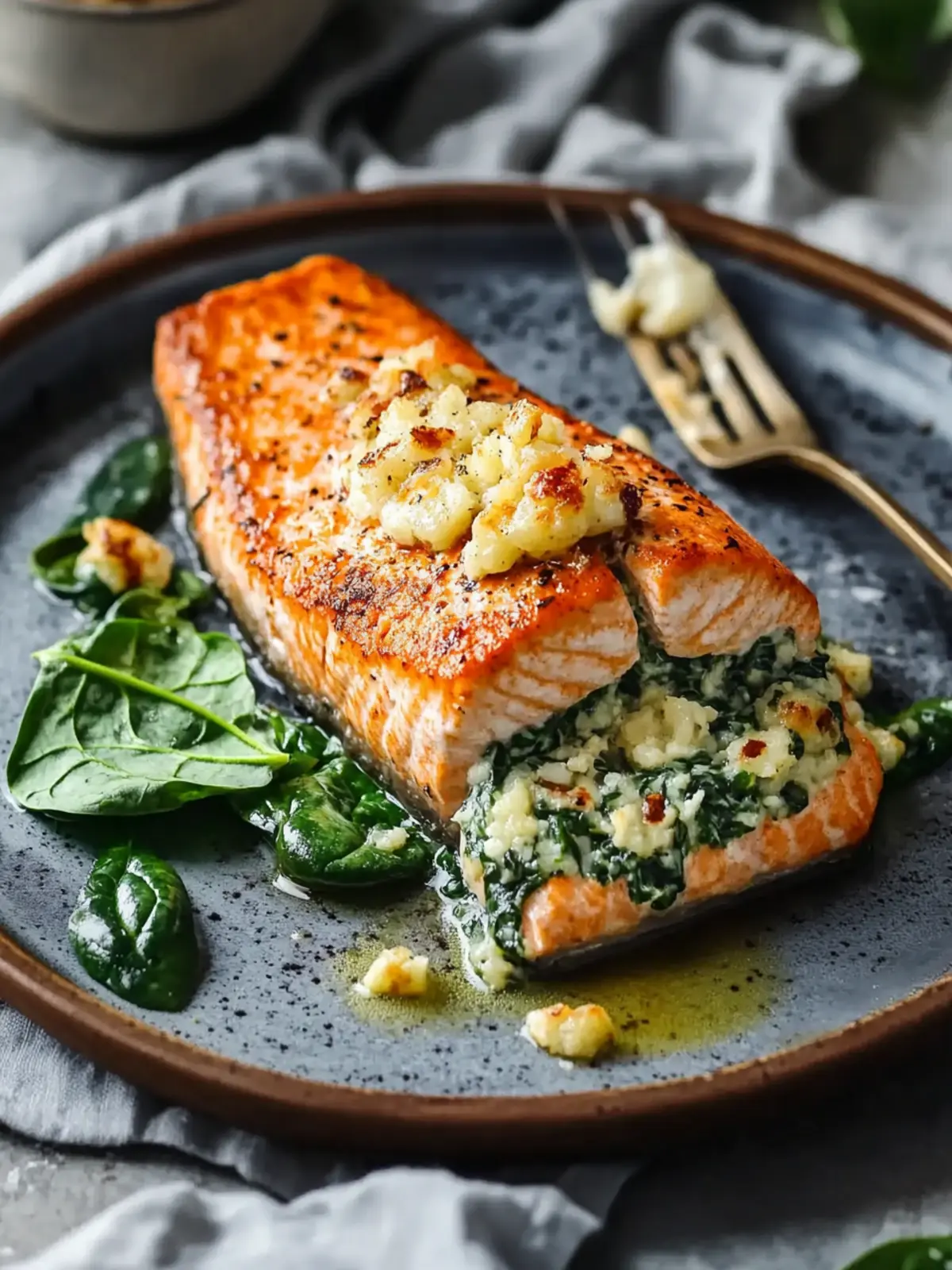 Stuffed Salmon with Spinach: A Simple Family Favorite Recipe 4 Stuffed Salmon with Spinach