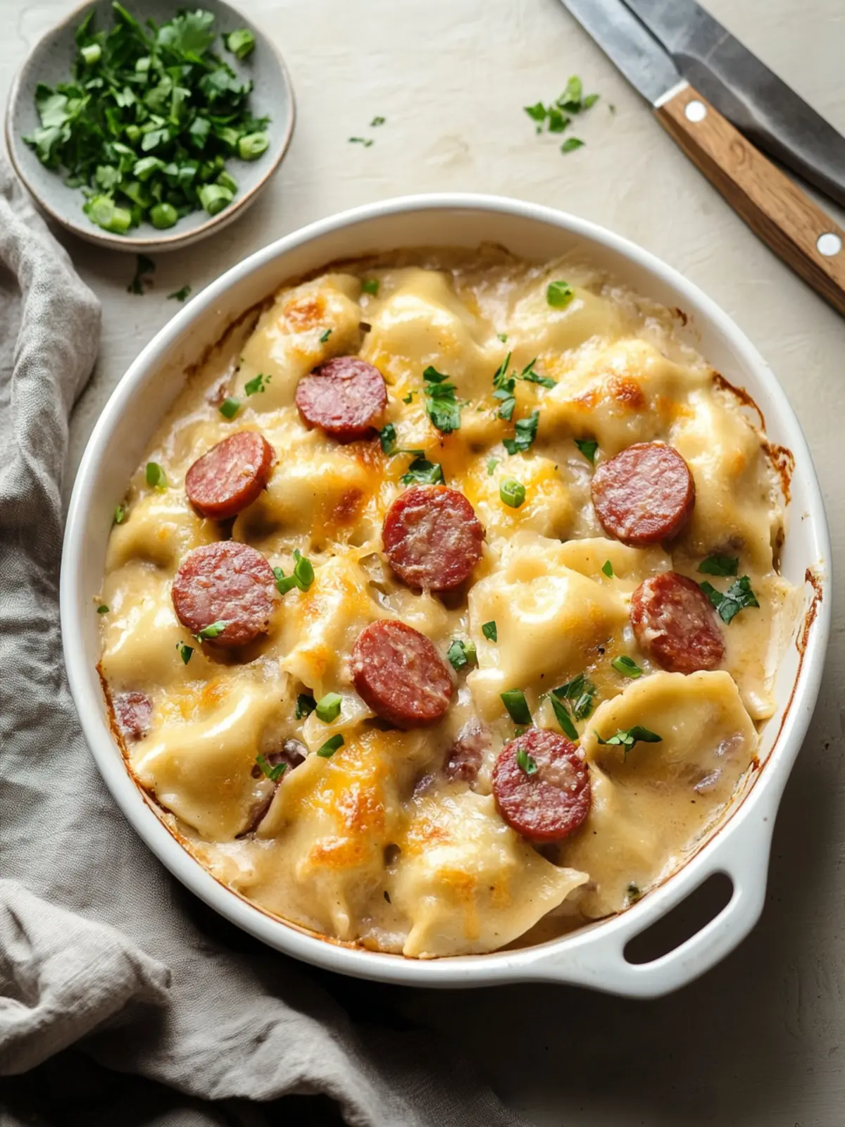 Comforting Pierogi Casserole with Kielbasa for Easy Nights 5 Pierogi Casserole with Kielbasa