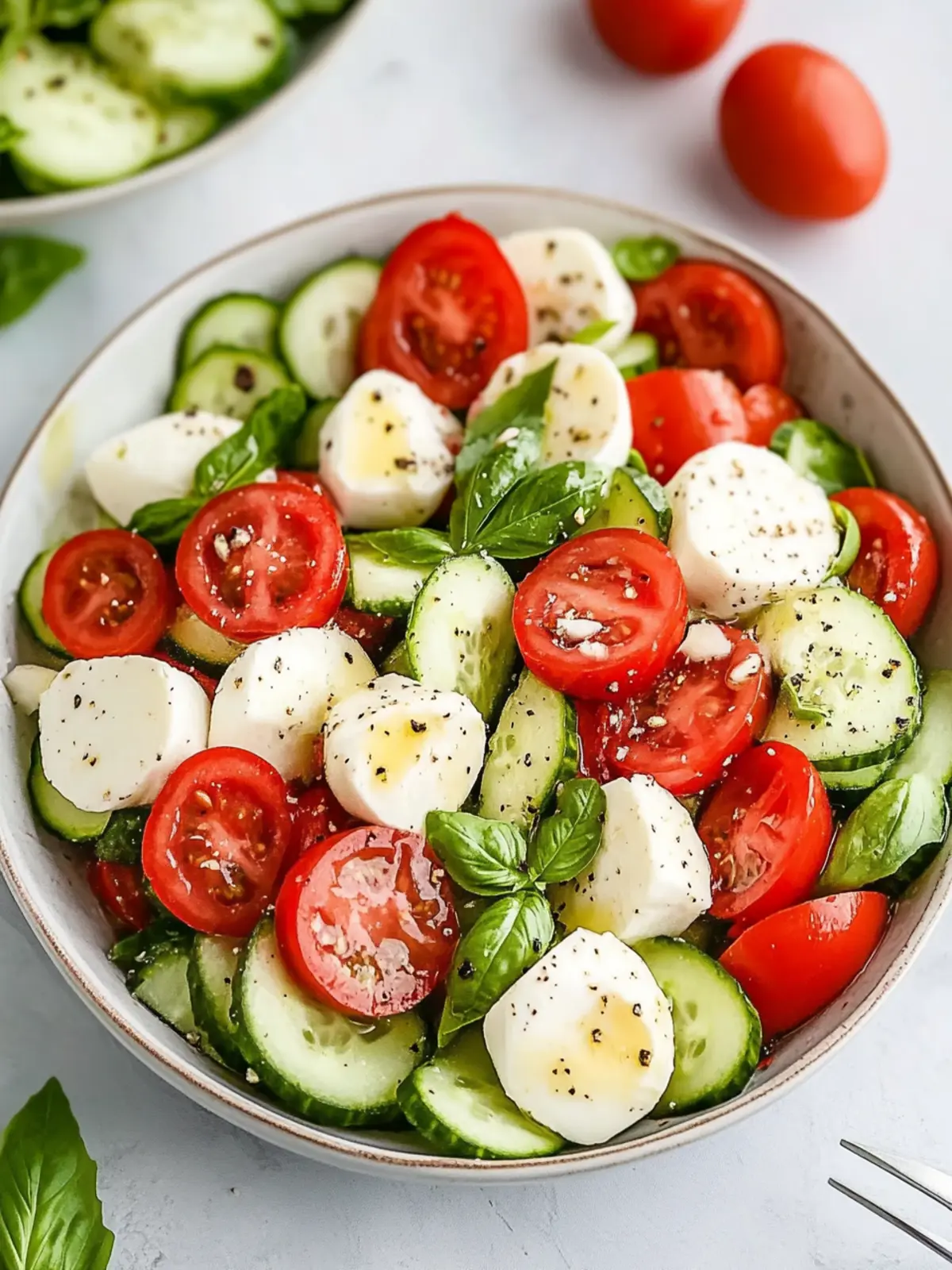 Crisp Cucumber Caprese Salad: Refreshing Summer Perfection 2 Cucumber Caprese Salad