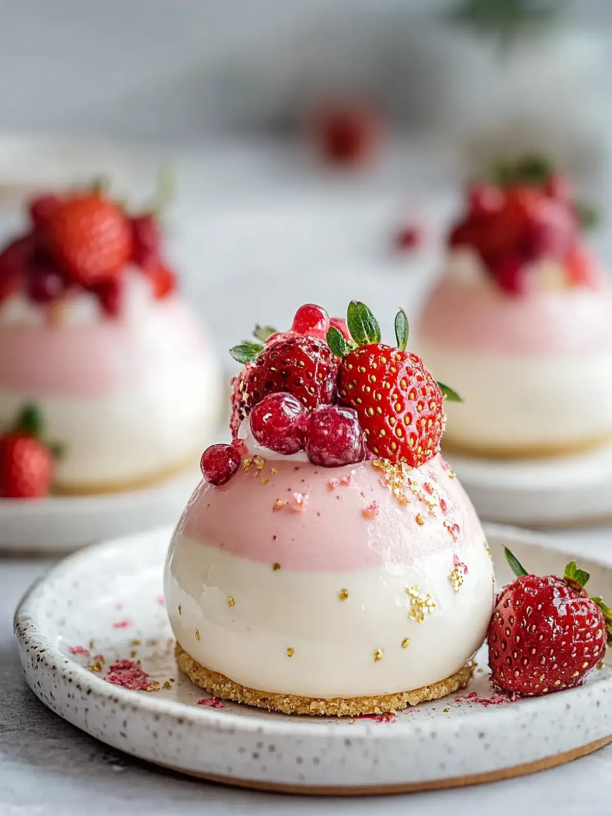 Easy White Chocolate Strawberry Mousse Domes for Sweet Moments 4 White Chocolate Strawberry Mousse Domes
