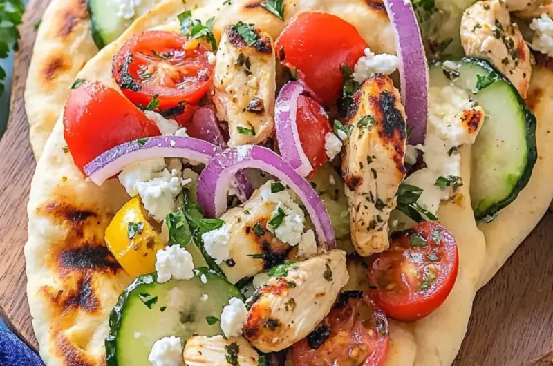 Greek Chicken Flatbreads