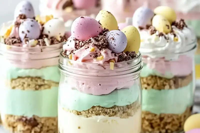 Easter Egg Cheesecake Jars