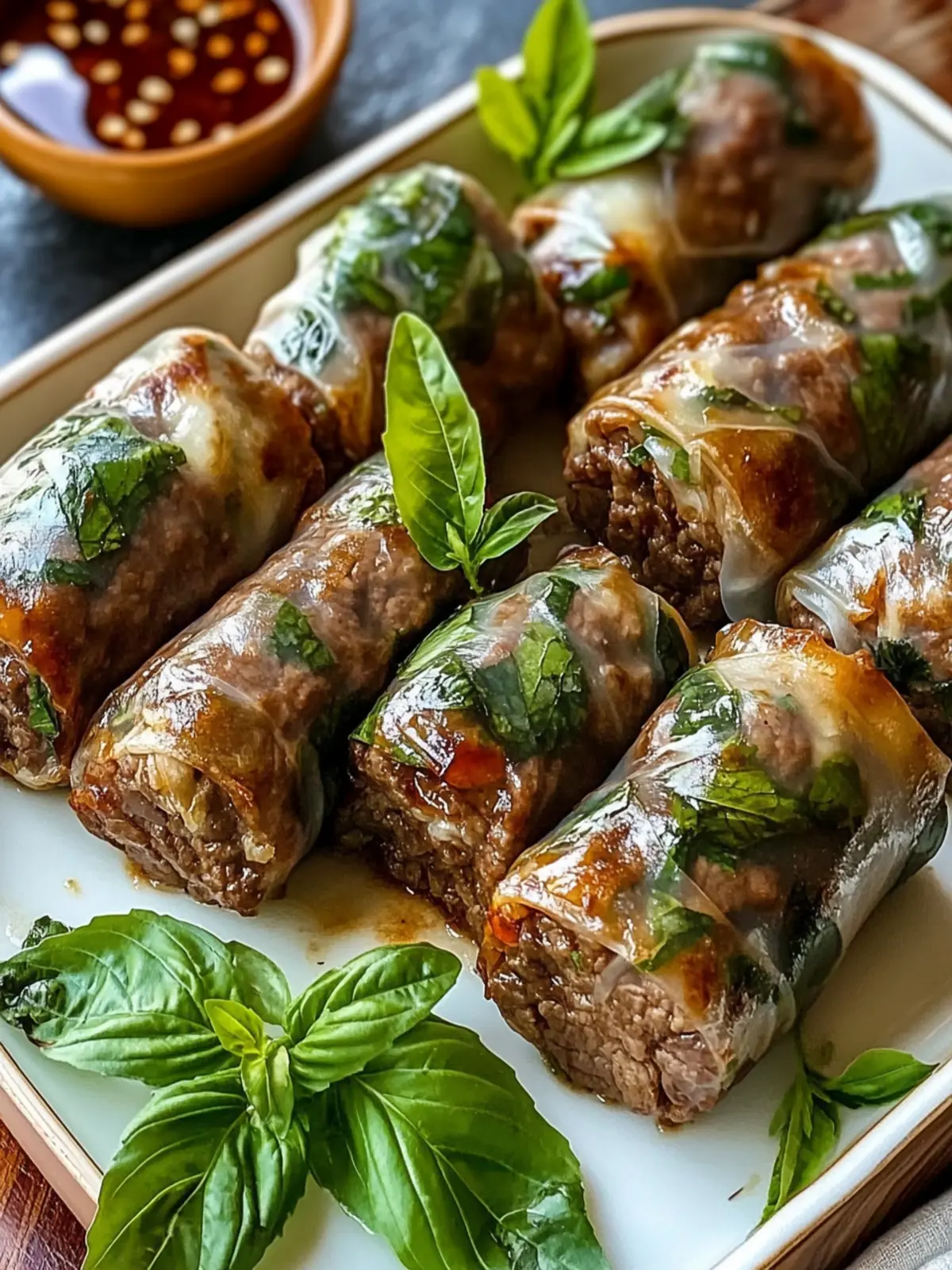 Thai Basil Beef Rolls: Easy, Healthy Snack Your Guests Will Love 2 Thai Basil Beef Rolls