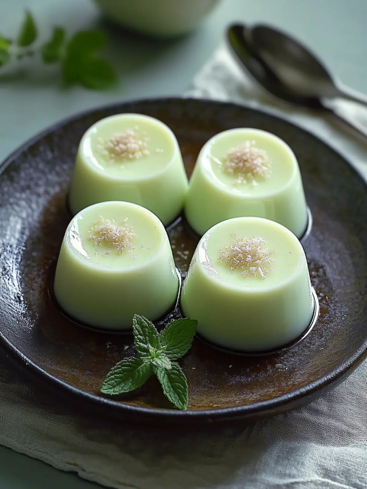 Irresistibly Creamy Pandan Coconut Panna Cotta Delight 3 Creamy Pandan Coconut Panna Cotta