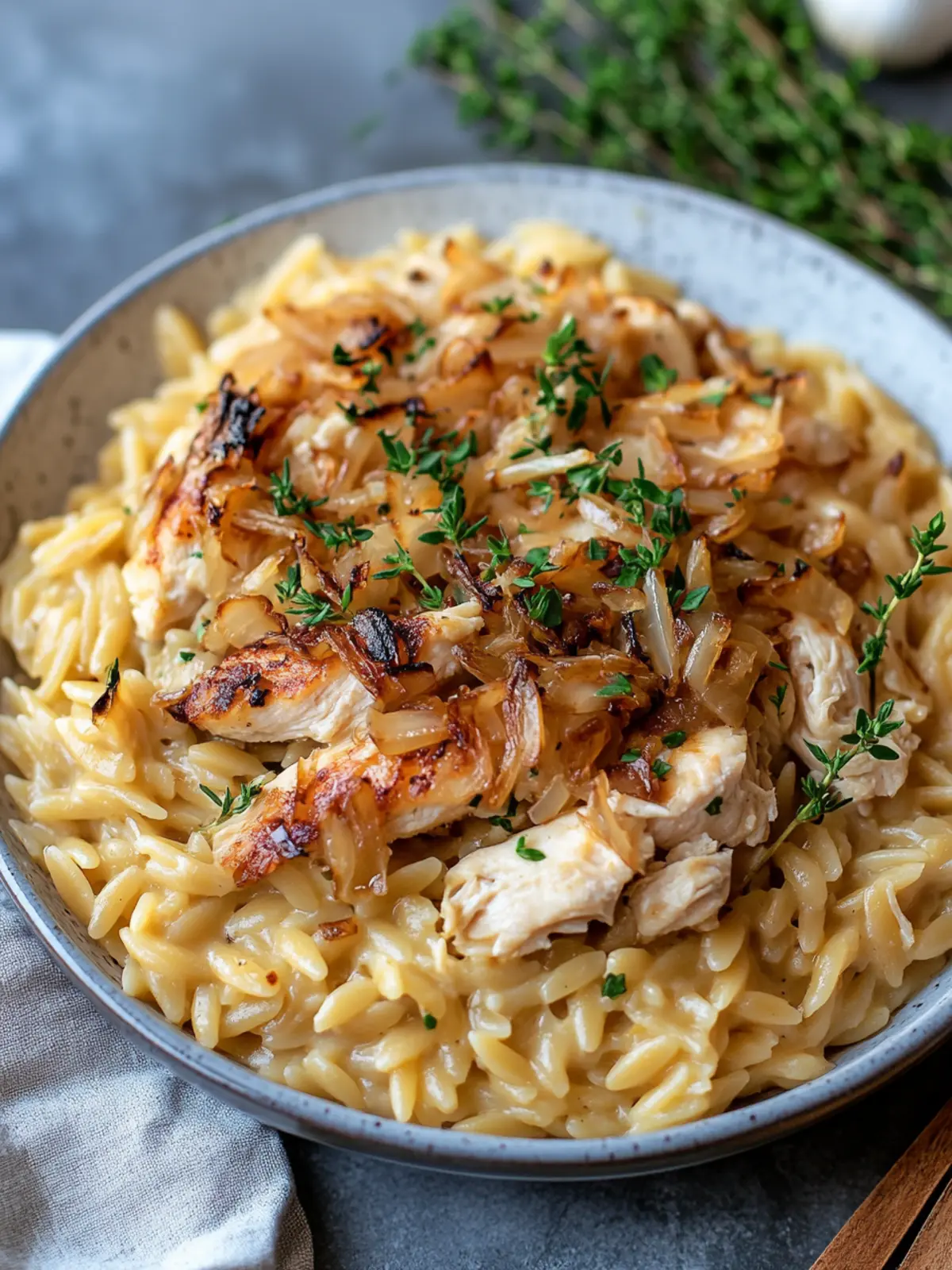 Creamy French Onion Chicken Orzo Casserole to Savor 4 French Onion Chicken Orzo