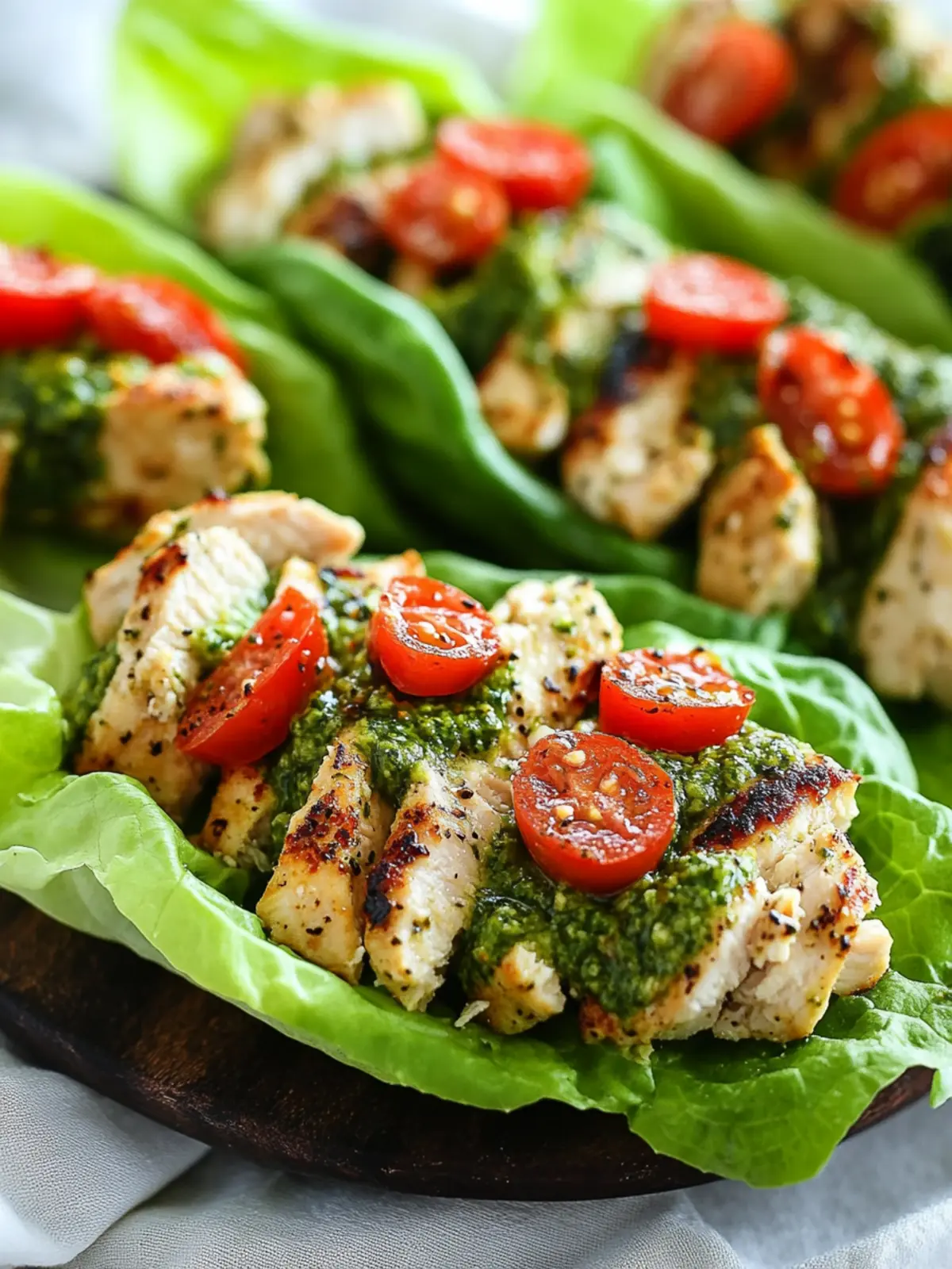 Zesty Pesto Chicken Lettuce Wraps for Fresh Flavor Lovers 5 Pesto Chicken Lettuce Wraps