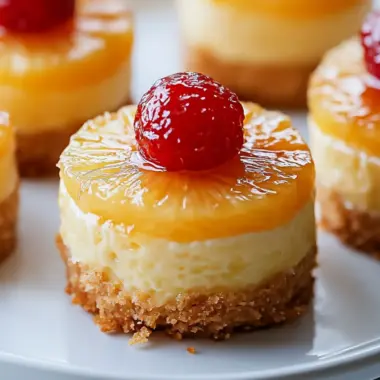 Mini Pineapple Upside-Down Cheesecakes for Tropical Bliss 10 Mini Pineapple Upside-Down Cheesecakes
