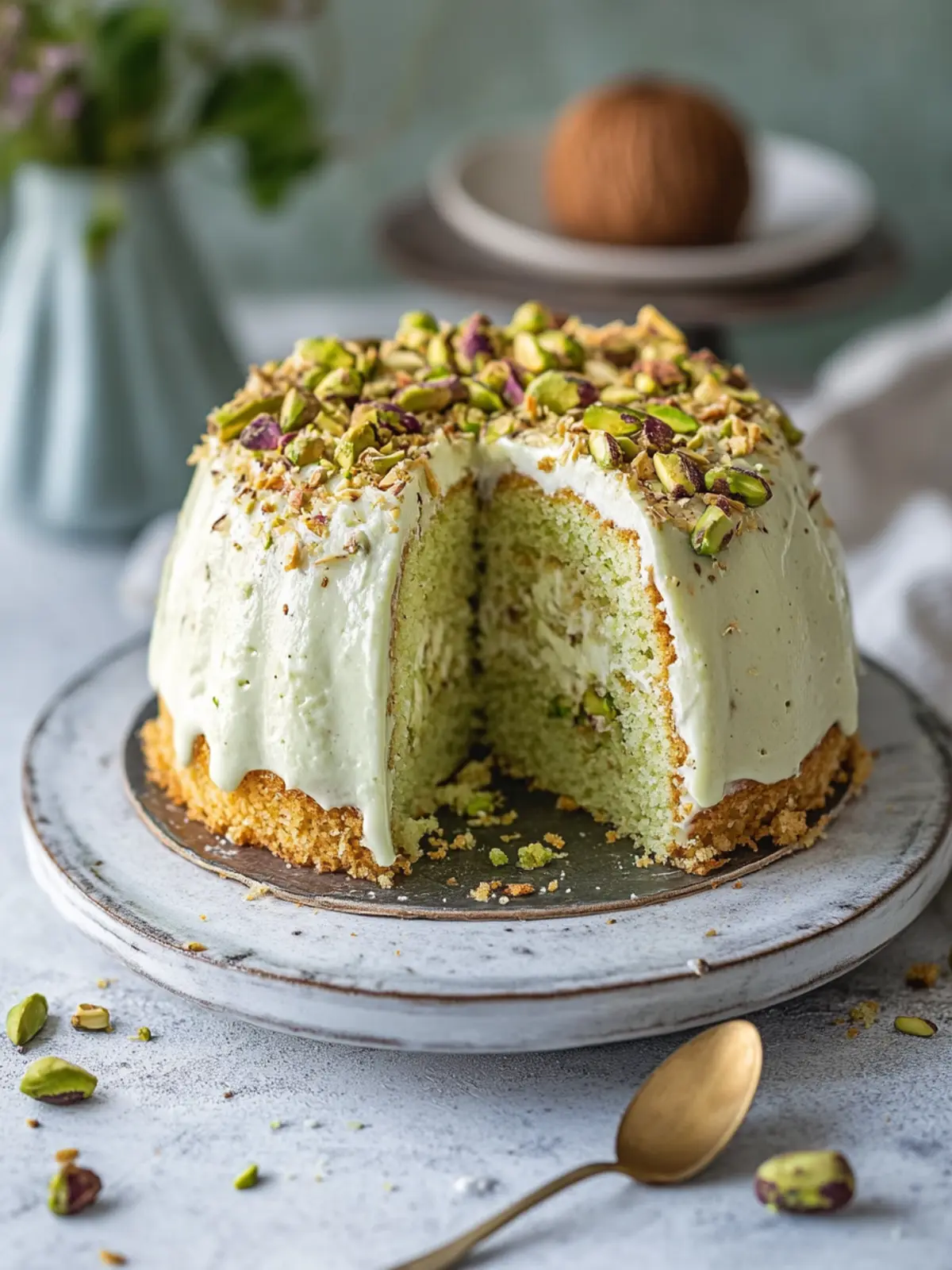 Coconut and Pistachio Pudding Cake That's Pure Comfort Bliss 3 Coconut and Pistachio Pudding Cake