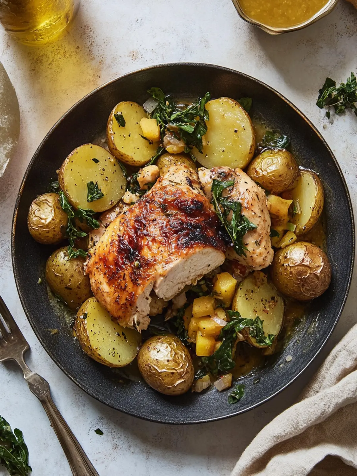 Savory Chicken and Potatoes in Garlic Parmesan Bliss 3 Chicken and Potatoes