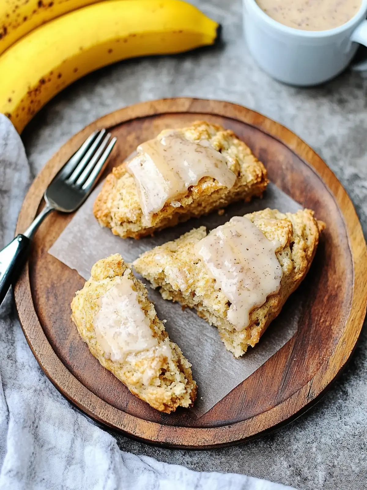 Banana Bread Scones with Creamy Glaze for Breakfast Bliss 2 Banana Bread Scones