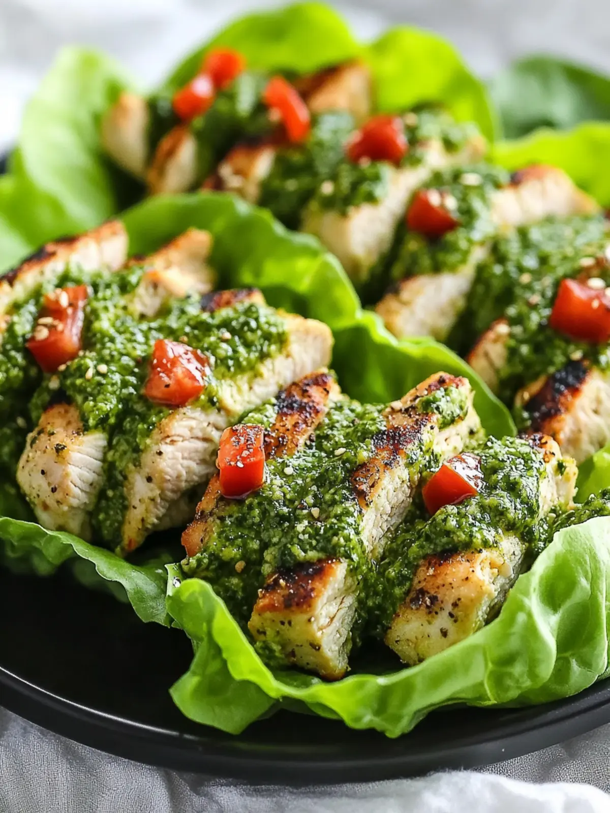 Zesty Pesto Chicken Lettuce Wraps for Fresh Flavor Lovers 4 Pesto Chicken Lettuce Wraps