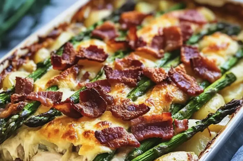 Asparagus & Bacon Chicken Potato Casserole