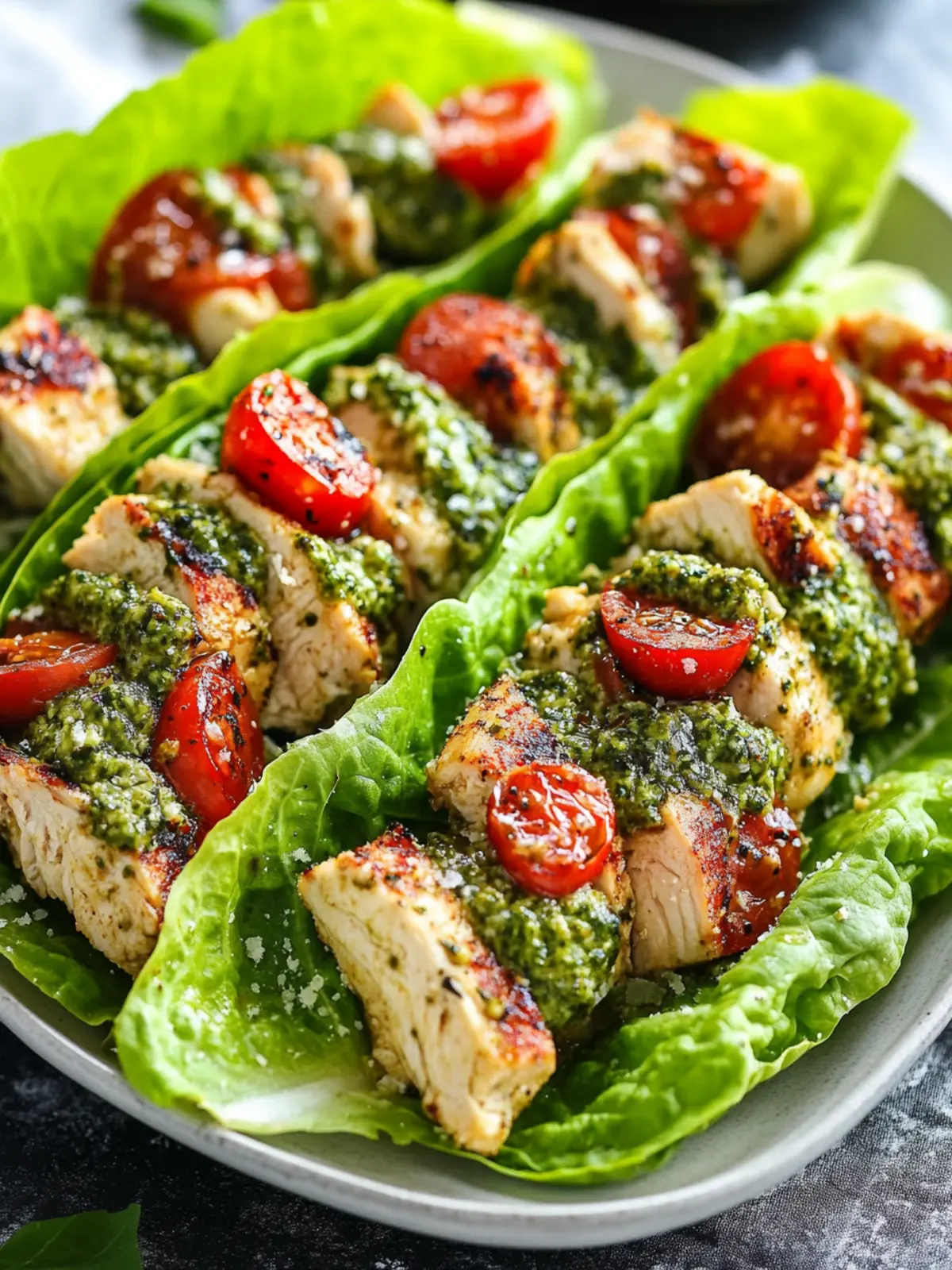 Zesty Pesto Chicken Lettuce Wraps for Fresh Flavor Lovers 2 Pesto Chicken Lettuce Wraps