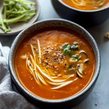 Savory Tomato Enoki Mushroom Soup for Quick Comfort Cooking 9 Tomato Enoki Mushroom Soup