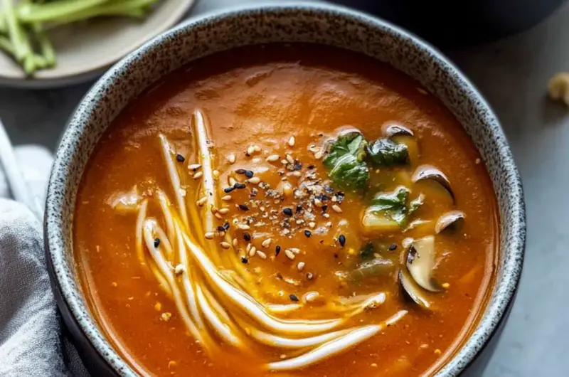 Tomato Enoki Mushroom Soup