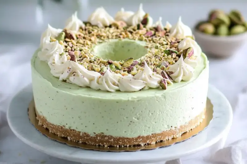 No Bake Pistachio Cheesecake