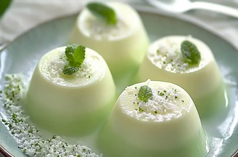 Creamy Pandan Coconut Panna Cotta