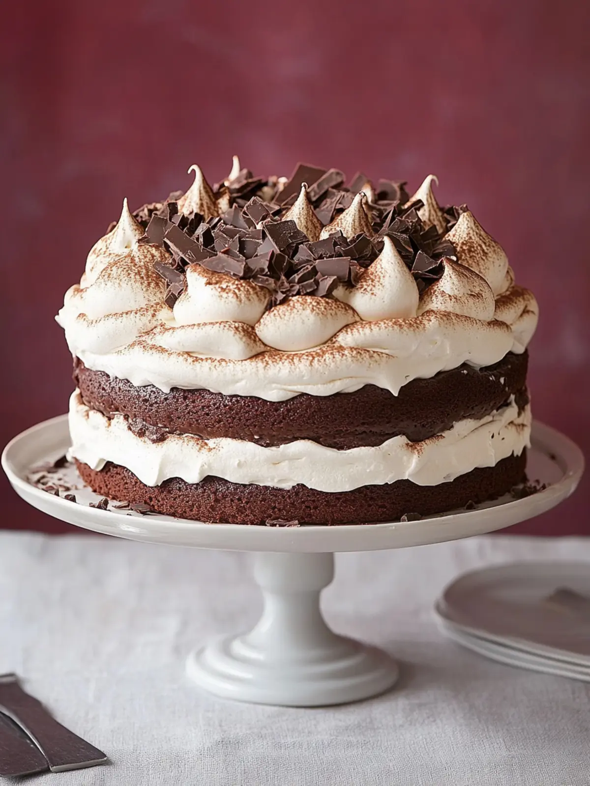 Chocolate Meringue Layer Cake: Light, Decadent Bliss Awaits 3 Chocolate Meringue Layer Cake