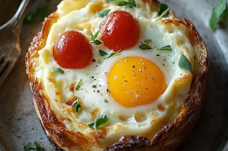Baked Eggs Napoleon