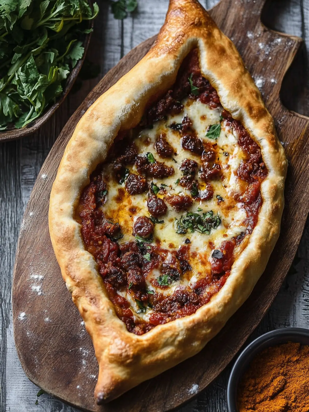 Turkish Pide with Chorizo: Easy Comfort Food for Sharing 2 Turkish Pide with Chorizo