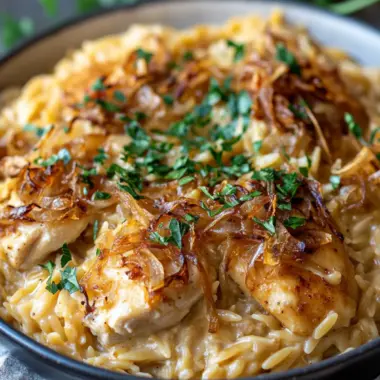 Creamy French Onion Chicken Orzo Casserole to Savor 10 French Onion Chicken Orzo