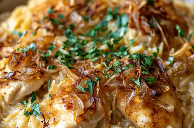 French Onion Chicken Orzo