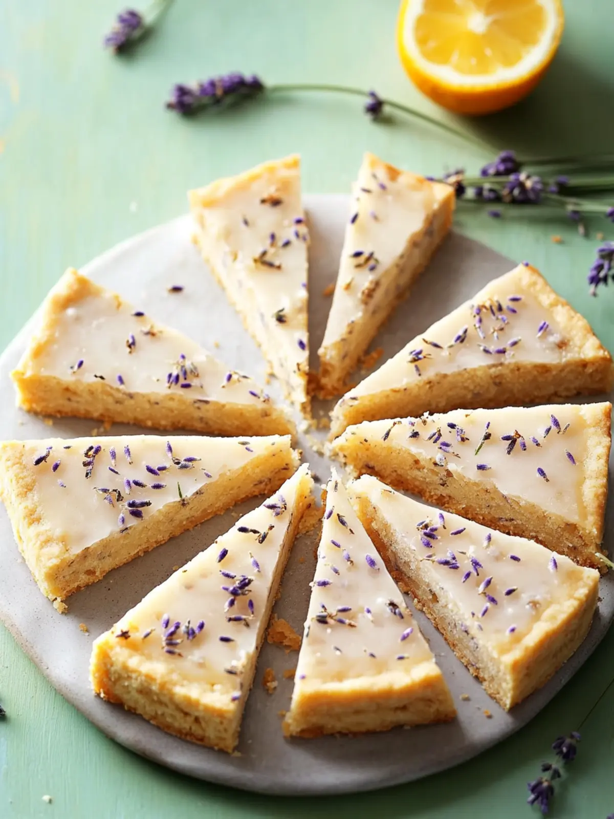 Lavender Shortbread Wedges: A Citrus-Infused Spring Delight 2 Lavender Shortbread Wedges