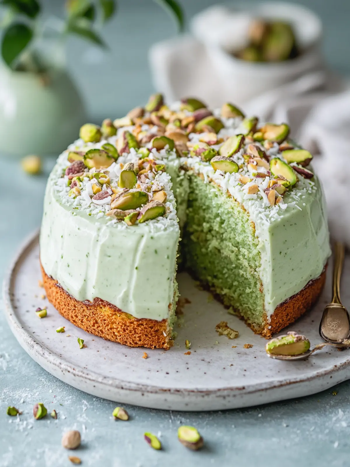 Coconut and Pistachio Pudding Cake That's Pure Comfort Bliss 5 Coconut and Pistachio Pudding Cake