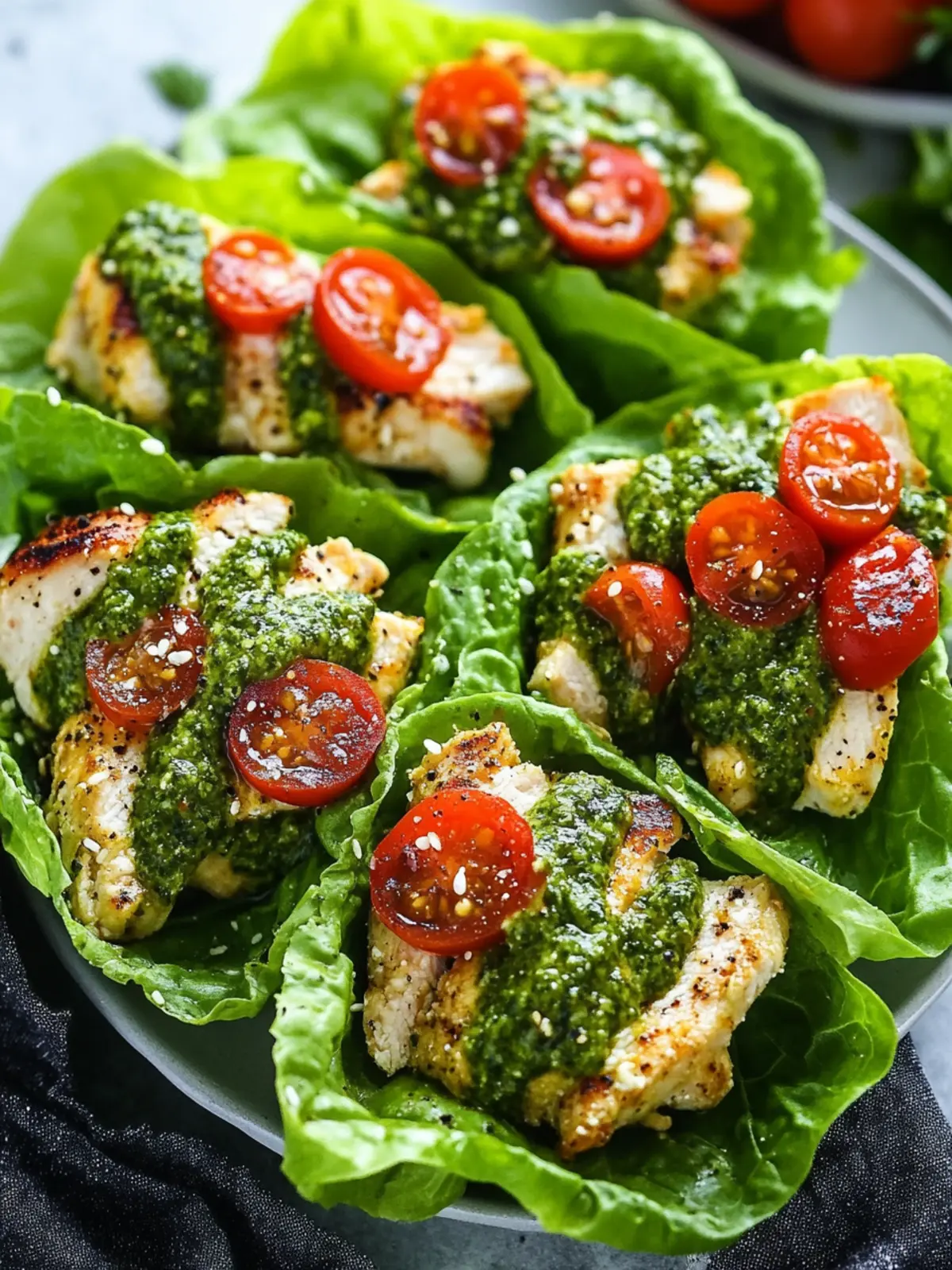 Zesty Pesto Chicken Lettuce Wraps for Fresh Flavor Lovers 3 Pesto Chicken Lettuce Wraps