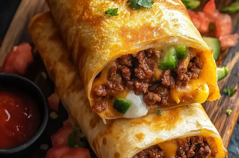 Beef and Cheese Chimichangas