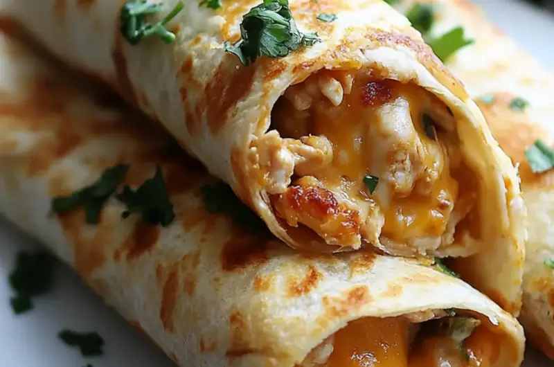 Ooey-Gooey Cheesy Garlic Chicken Wraps