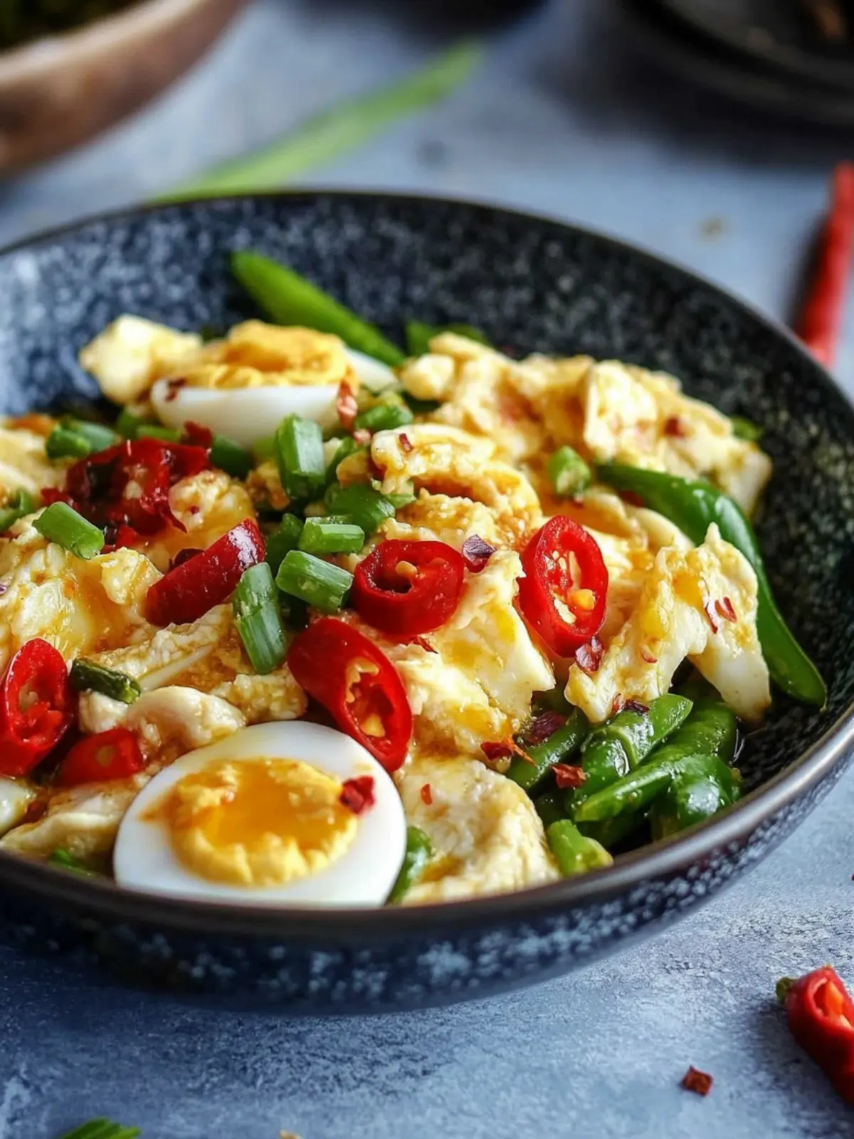 Spicy Egg and Pickled Chili Stir-Fry for Flavor Lovers 3 Egg and Pickled Chili Stir-fry