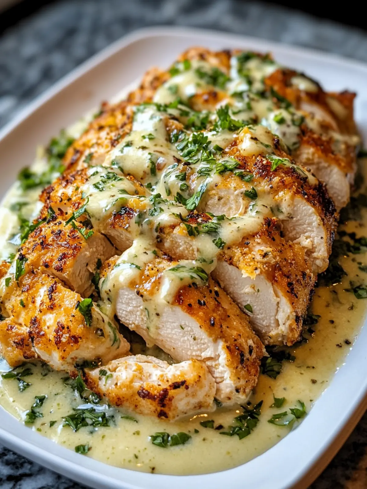 Baked Caesar Chicken with Creamy Parmesan Sauce in 35 Minutes 4 Baked Caesar Chicken with Creamy Parmesan Sauce