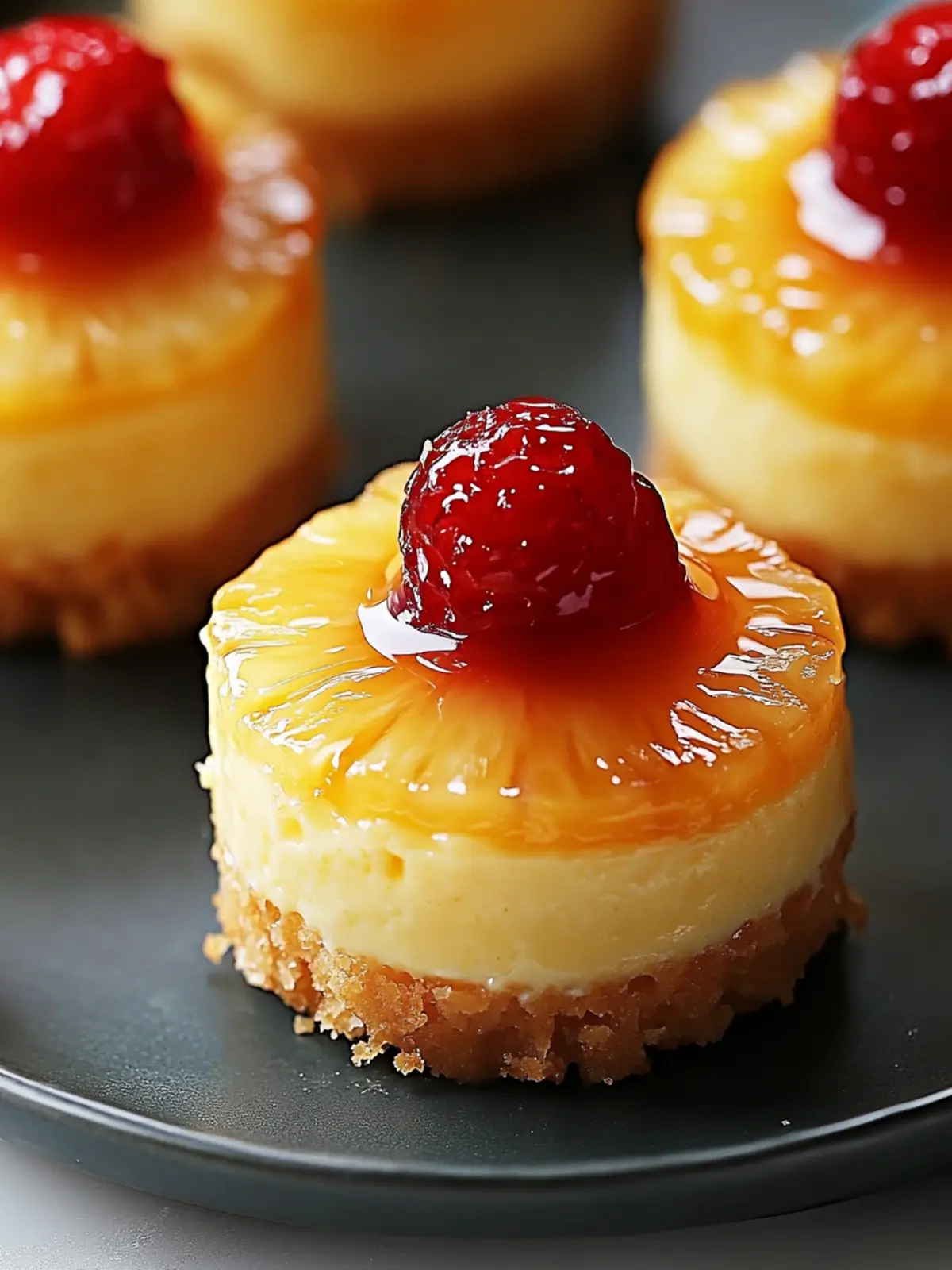 Mini Pineapple Upside-Down Cheesecakes for Tropical Bliss 4 Mini Pineapple Upside-Down Cheesecakes
