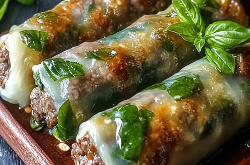 Thai Basil Beef Rolls
