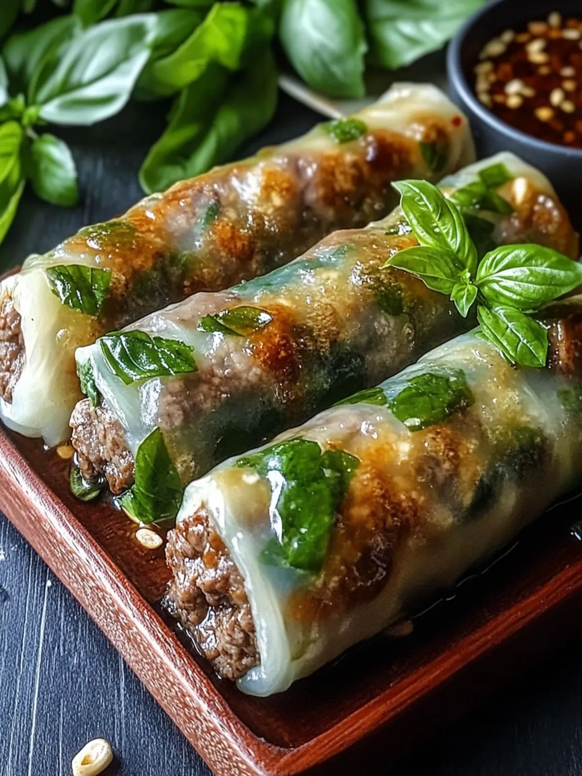 Thai Basil Beef Rolls: Easy, Healthy Snack Your Guests Will Love 5 Thai Basil Beef Rolls