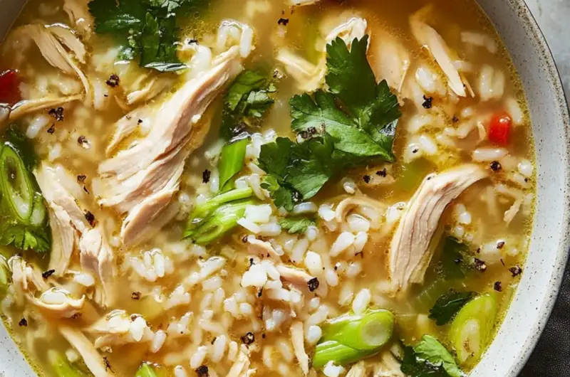 Ginger Chicken and Rice Soup