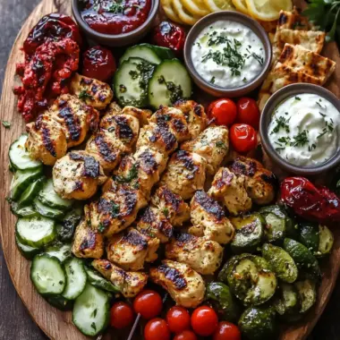 Greek Chicken Souvlaki Grazing Board: Perfect for Easy Entertaining 9 Greek Chicken Souvlaki Grazing Board