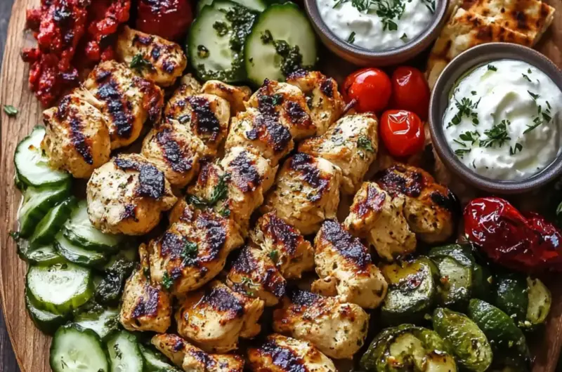 Greek Chicken Souvlaki Grazing Board