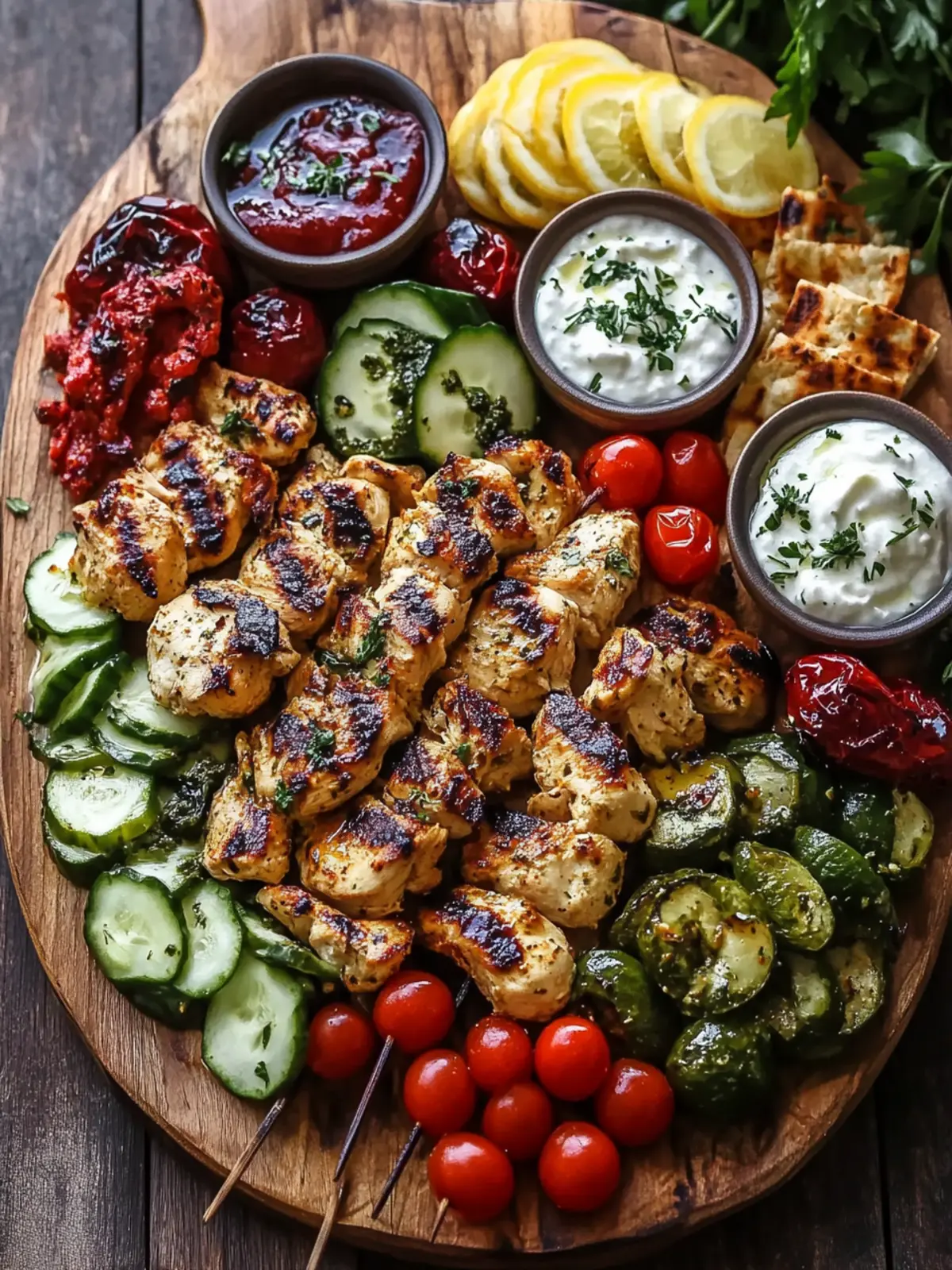 Greek Chicken Souvlaki Grazing Board: Perfect for Easy Entertaining 5 Greek Chicken Souvlaki Grazing Board