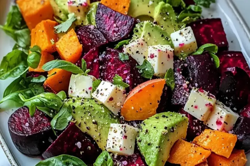 Roasted Beet, Sweet Potato & Avocado Salad