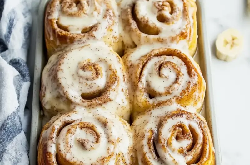 Banana Bread Batter Cinnamon Buns