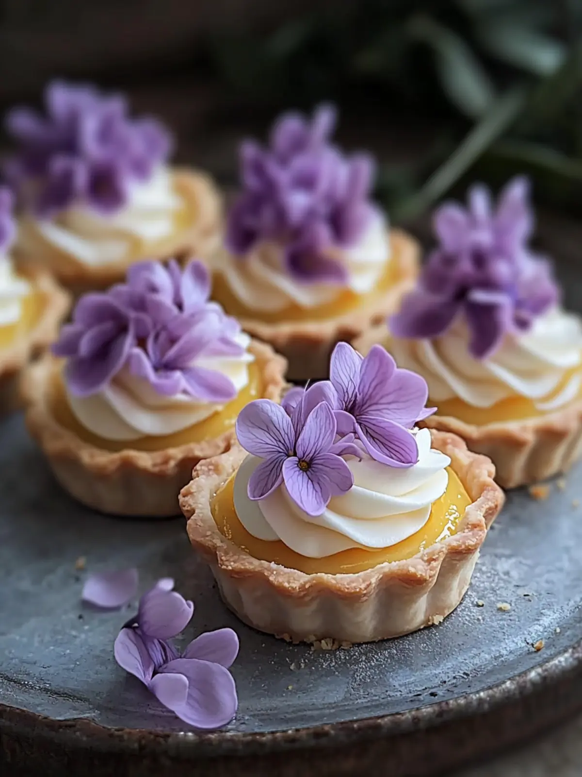 Mini Lemon Tarts with Lilac Meringue: Spring’s Sweet Surprise 2 Mini Lemon Tart with Lilac Meringue