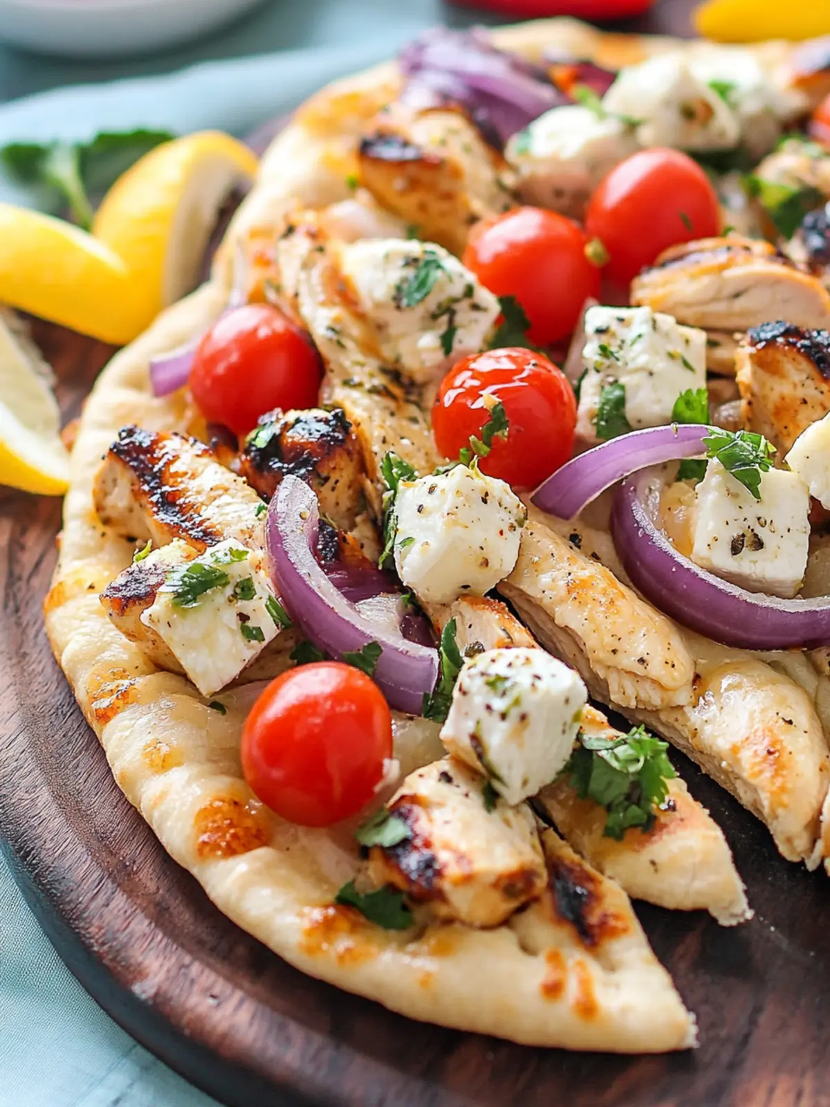 Greek Chicken Flatbreads: A Fresh Take on Family Dinners 2 Greek Chicken Flatbreads