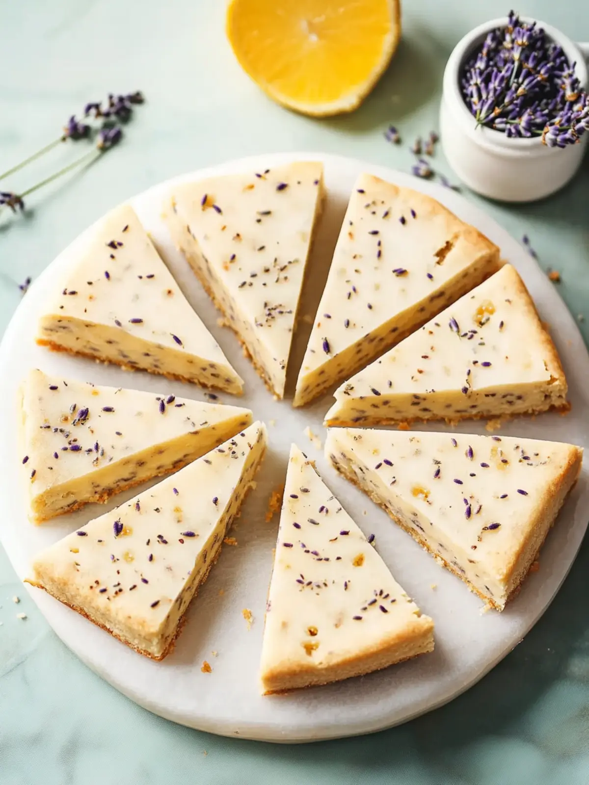 Lavender Shortbread Wedges: A Citrus-Infused Spring Delight 4 Lavender Shortbread Wedges