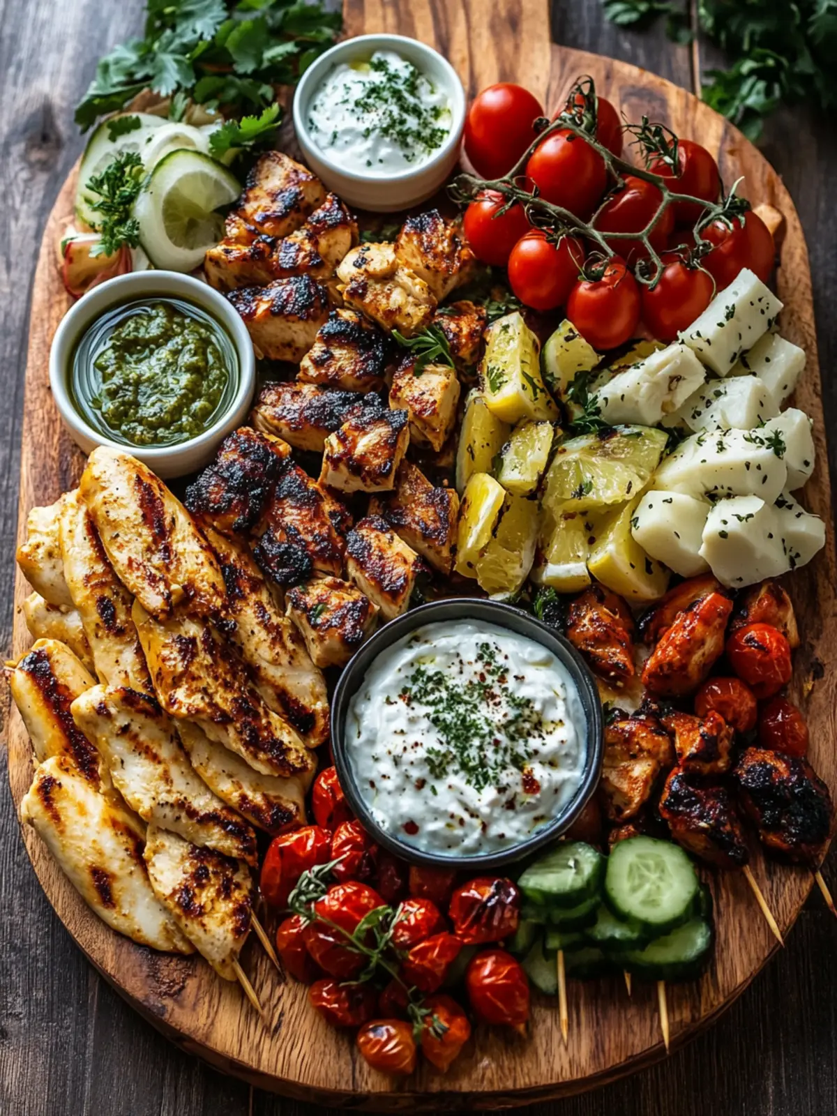 Greek Chicken Souvlaki Grazing Board: Perfect for Easy Entertaining 2 Greek Chicken Souvlaki Grazing Board