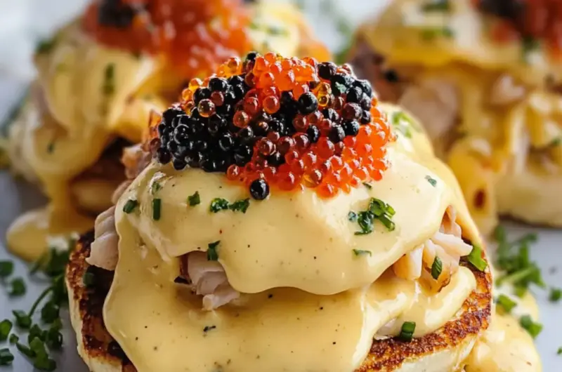 Crab Eggs Benedict with Caviar